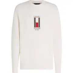 TOMMY HILFIGER - Saco blanco de cuello redondo con logo gráfico