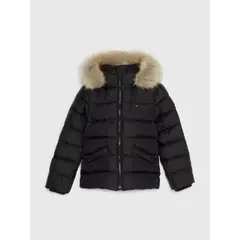 TOMMY HILFIGER - Chaqueta Niña Negra Essential Con Capota Y Plumón
