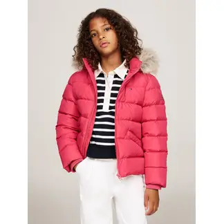 TOMMY HILFIGER - Chaqueta Niña Rosa Essential Con Capota Y Plumón