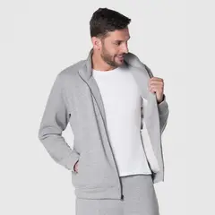 LEC LEE - Buso con cremallera gris para hombre