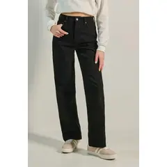 KOAJ - Jean 90s tiro alto negro MUJER