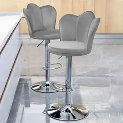 DIMATEX LEON - Silla Bar Butaco Alta Giratoria Suave Barra Cocina Refana Gris