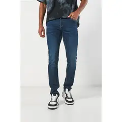 KOAJ - Jean ceñido skinny azul oscuro con bolsillos y tiro baj Hombre