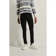 KOAJ - Jean súper skinny negro ajustado con bolsillos y tiro baj HOMBRE