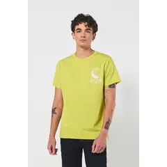 KOAJ - Camiseta verde clara manga corta con arte college deporti HOMBRE