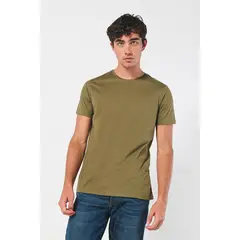 KOAJ - Camiseta unicolor ajustada en algodón con manga corta Hombre