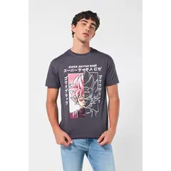 KOAJ - Camiseta manga corta gris intensa de Dragon Ball Super Hombre
