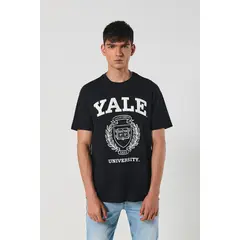 KOAJ - Camiseta manga corta con estampado en frente de Yale Hombre