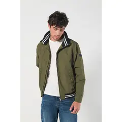 KOAJ - Chaqueta liviana para hombre cuello alto y con capota ocu HOMBRE
