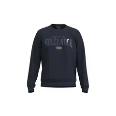 KOAJ - Buzo cuello redondo unicolor con diseÃ±o college de Hol HOMBRE