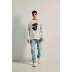 KOAJ - Sueter cuello redondo con estampado de Rottweiler HOMBRE