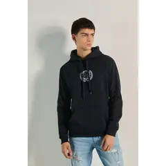 KOAJ - Buzo unicolor con diseño college, cordón y capota HOMBRE