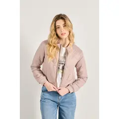 KOAJ - Chaqueta unicolor bomber acolchada con rombos y bolsillos MUJER