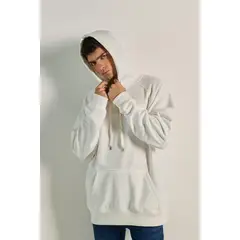 KOAJ - Buzo unicolor con manga ranglan, bolsillo y capota HOMBRE