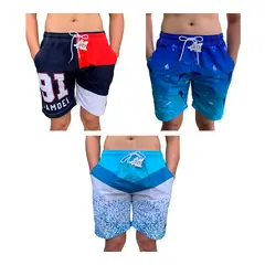 SAMDEL - Pantaloneta x 3 unidades sublimada hombre Pack 4