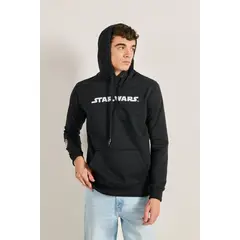KOAJ - Buzo negro con diseños localizados de Star Wars y capota HOMBRE
