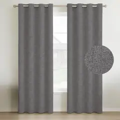 CASATUA - Cortina 100% Blackout Engomada Termica X2 Tipo Lino - Gris