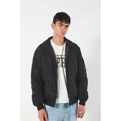 KOAJ - Chaqueta bomber unicolor con cuello trucker y cremallera HOMBRE