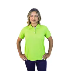 KP K'PO KING - Camiseta tipo polo para mujer verde limon Kapo