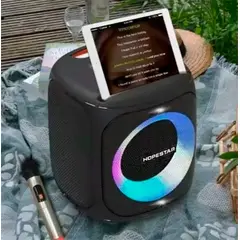 HOPESTAR - PARLANTE BLUETOOTH PORTATIL CON MICROFONO - KARAOKE