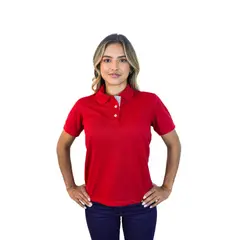 KP K'PO KING - Camiseta tipo polo para mujer roja Kapo