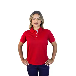 KP K'PO KING - Camiseta tipo polo para mujer roja Kapo
