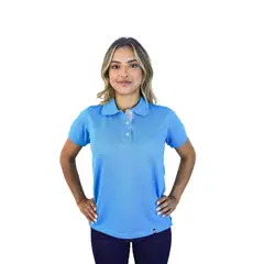 KP K'PO KING - Camiseta tipo polo para mujer azul turquesa Kapo