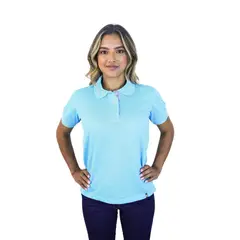 KP K'PO KING - Camiseta tipo polo para mujer azul claro Kapo