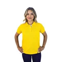 KP K'PO KING - Camiseta tipo polo para mujer amarilla Kapo