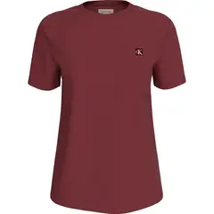 CALVIN KLEIN - Camiseta roja de algodón con insignia