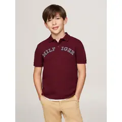 TOMMY HILFIGER - Polo Rojo Niño Manga Corta De Corte Regular
