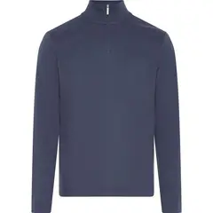 CALVIN KLEIN - Camiseta Azul Con Cuello Alto Y Media Cremallera