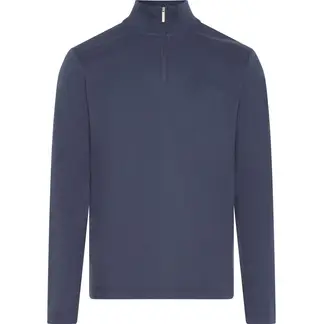 CALVIN KLEIN - Camiseta Azul Con Cuello Alto Y Media Cremallera
