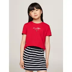 TOMMY HILFIGER - Camiseta Niña Roja Con Logo Nyc