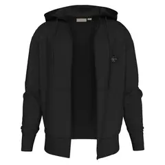 CALVIN KLEIN - Buzo negro con capota y etiqueta tejida