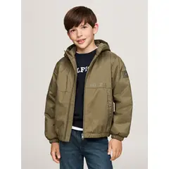 TOMMY HILFIGER - Chaqueta Niño Verde Acolchada Con Logo Monotipo