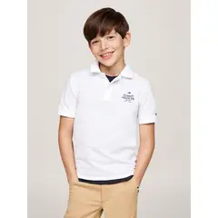 TOMMY HILFIGER - Polo Blanca de corte regular Para Niño