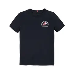 TOMMY HILFIGER - Camiseta azul con logo gráfico Para Niño