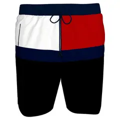 TOMMY HILFIGER - Pantaloneta De Baño Negra Con Cordón