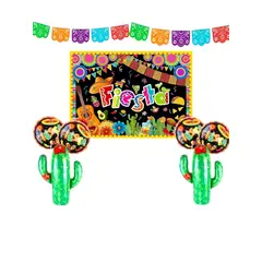GENERICO - Decoración Fiesta Mexicana Globos Abanicos Guirnalda