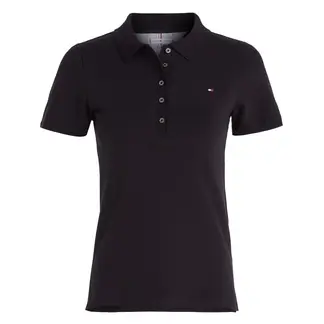 TOMMY HILFIGER - Polo negro de corte slim con tejido pique