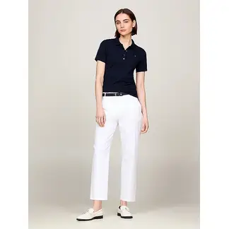 TOMMY HILFIGER - Polo azul de corte slim con tejido pique