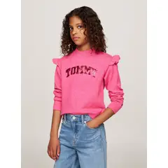 TOMMY HILFIGER - Saco Rosa Niña Tejido Con Logo De Lentejuelas
