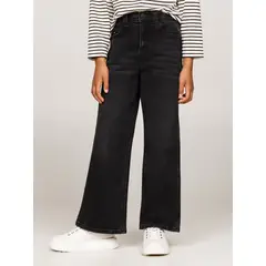 TOMMY HILFIGER - Jeans Negro Niña Desteñidos De Pierna Ancha En Negro
