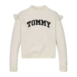 TOMMY HILFIGER - Saco Blanco Niña Tejido Con Logo De Lentejuelas