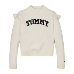 TOMMY HILFIGER - Saco Blanco Niña Tejido Con Logo De Lentejuelas