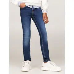 TOMMY HILFIGER - Jeans Azul Niña Ceñidos Y Desteñidos Con Lavado Medio