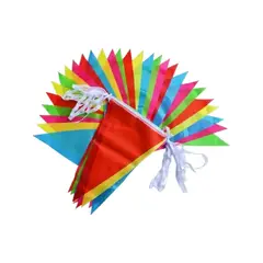 GENERICO - Banderines Plásticos Triangulares Colores X 10 Metros