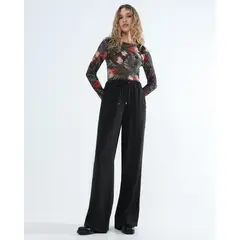 SEVEN SEVEN - Pantalón Casual Tiro Alto Para Mujer Negro