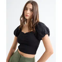 SEVEN SEVEN - Blusa Para Mujer Manga Corta Color Negro Marca #28124004